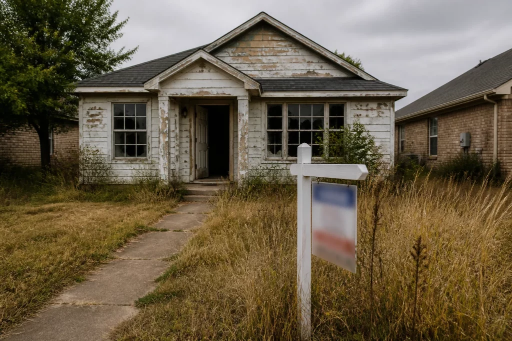 what makes buying a foreclosed property risky select two