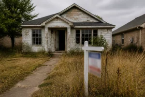 what makes buying a foreclosed property risky select two
