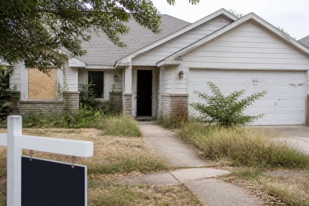 what makes buying a foreclosed property risky select two