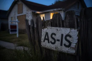 what makes buying a foreclosed property risky select two