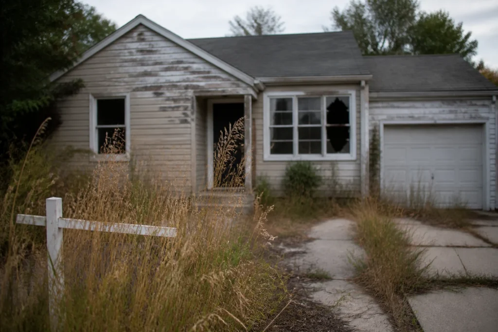 what makes buying a foreclosed property risky select two